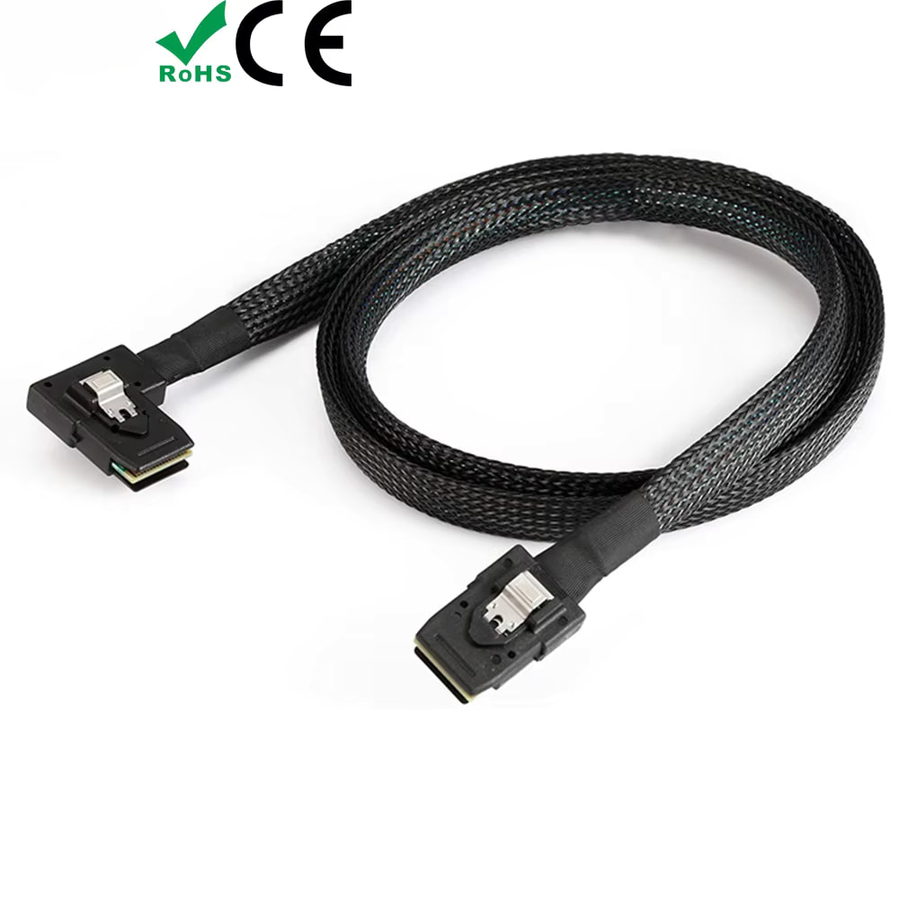 Internal Mini SAS 36pin SFF-8087 to left Angle SFF-8087 Cord cable (复制)